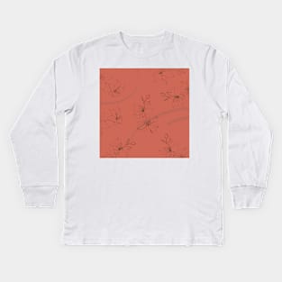 Minimal Abstract Leaf Kids Long Sleeve T-Shirt